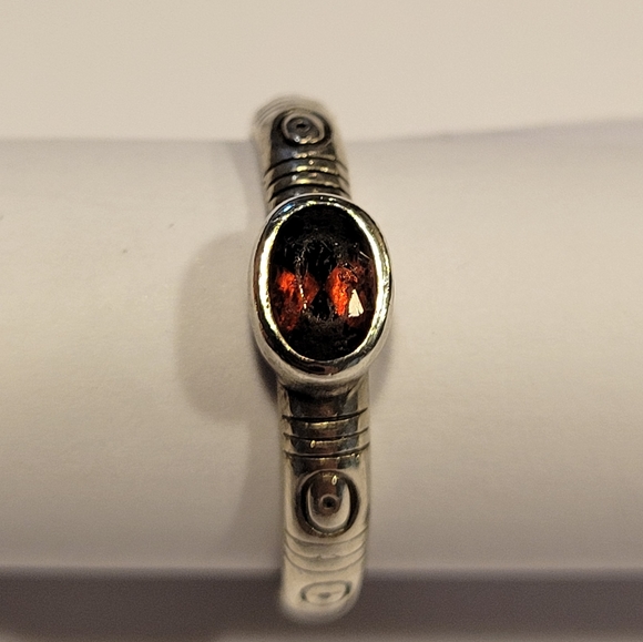 Tejani Sterling Silver and Garnet Stackable Rings - Picture 2 of 15